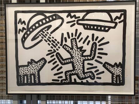 Keith Haring, ‘Untitled (Flying Saucers and Dogs)’, 1982
