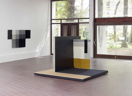 Andrea Zittel, ‘centre: Planar Pavilion / left wall: Parallel Planar Panel (black, dark grey, light grey, off-white)’, 2014