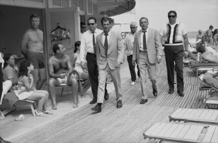 Terry O'Neill, ‘Frank Sinatra with Body Double and security team,  Boardwalk, Miami Beach’, 1967