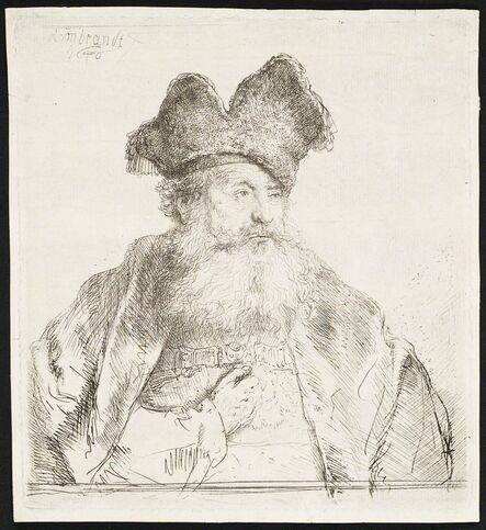 Rembrandt van Rijn, ‘OLD MAN WITH A DIVIDED FUR CAP’, 1640