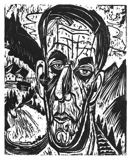 Ernst Ludwig Kirchner, ‘"Portrait of Henry Van de Velde between Mountains"’, 1917