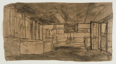 James Castle, ‘Untitled (interior with open door) verso: interior with one window’, n.d.