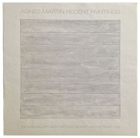 Agnes Martin, ‘Agnes Martin Recent Paintings The Pace Gallery’, 1989