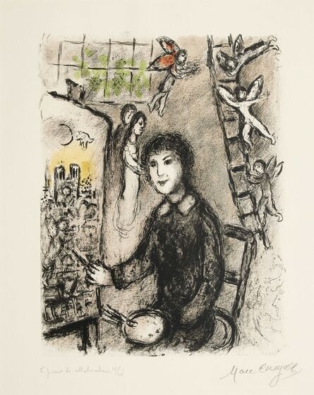 Marc Chagall, ‘Le Peintre devant le Tableau (Mourlot 932)’, 1978