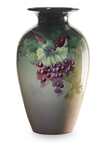 Charles Chilcote, ‘Eocean floor vase with grapes, Zanesville, OH’, 1898-1915