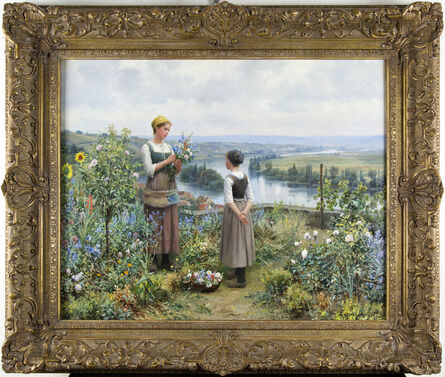 Daniel Ridgway Knight, ‘Picking Flowers’, 19th century