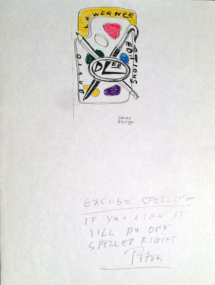 Peter Shire, ‘David Lawrence Editions Logo Design, Cover Letter Original Drawing by Peter Shire’, 1990