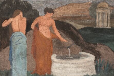 Joaquín Torres-García, ‘Figuras femeninas junto a fuente’, 1905