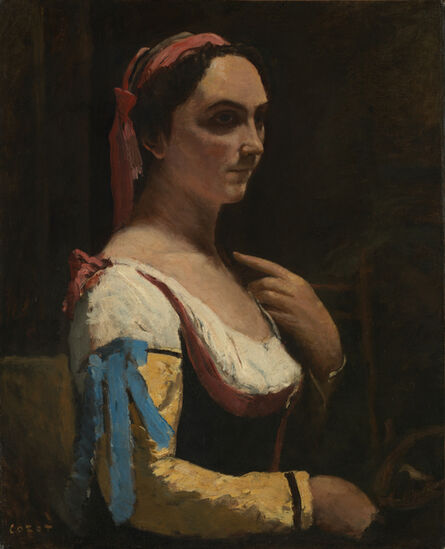 Jean-Baptiste-Camille Corot, ‘L'Italienne ou La Femme a la Manche Jaune (The Italian Woman, or the Woman with Yellow Sleeve)’, about 1870