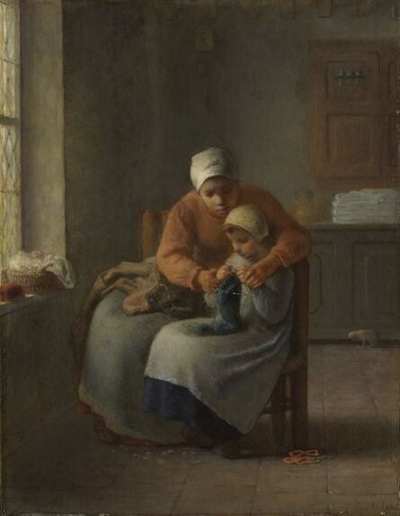 Jean-François Millet, ‘The Knitting Lesson’, 1860
