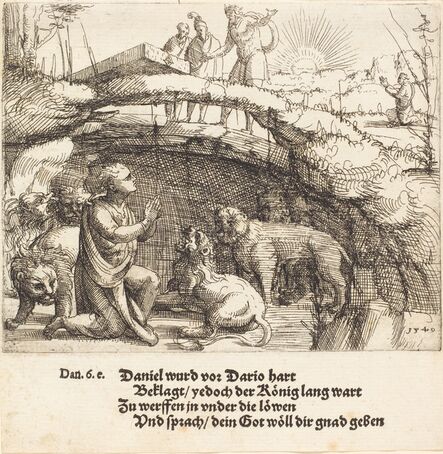 Augustin Hirschvogel, ‘Daniel in the Lions' Den’, 1549