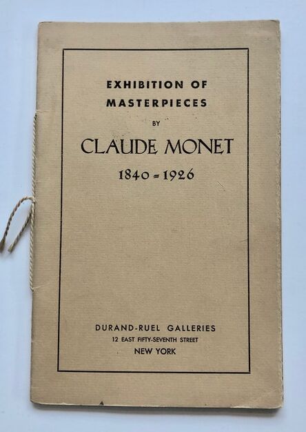Claude Monet, ‘Exhibition of Masterpieces’, 1933