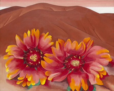 Georgia O’Keeffe, ‘Red Hills with Flowers’, 1937