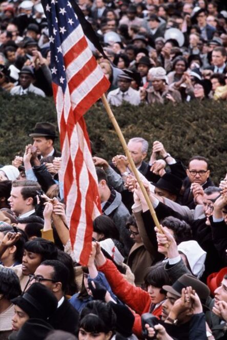 Henri Dauman, ‘American Flag, Civil Rights Protest in Front of the White House, Washington, DC’, 1965