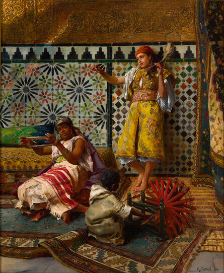 Rudolf Ernst, ‘Spinning Yarn in the Harem’, 1886