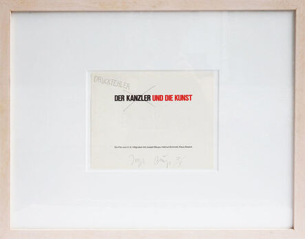 Joseph Beuys, ‘Der Kanzler und die Kunst - Druckfehler ’, 1982