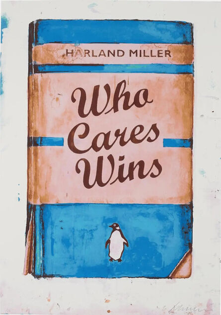 Harland Miller, ‘Who Cares Wins (NHS blue)’, 2020
