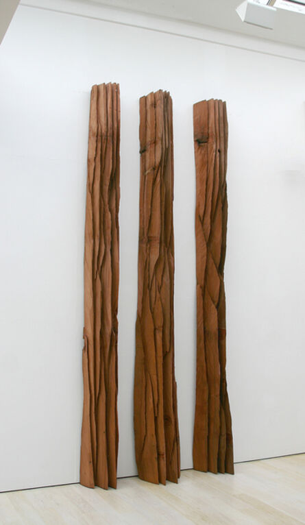 David Nash, ‘Three Red Columns: Deepcut’, 2010