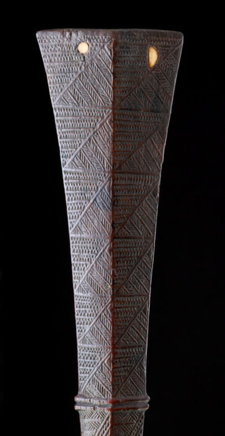Ethnographic Art, ‘A Fine Polynesian Tongan Islands Chiefly Two Handed Ironwood War Club ‘Apa’Apai’ in the Form of a Coconut Leaf Stalk’, 1750-1800
