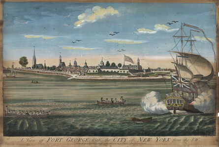 John Carwitham, ‘A View of Fort George with the City of New York from the SW.’, ca. 1735.