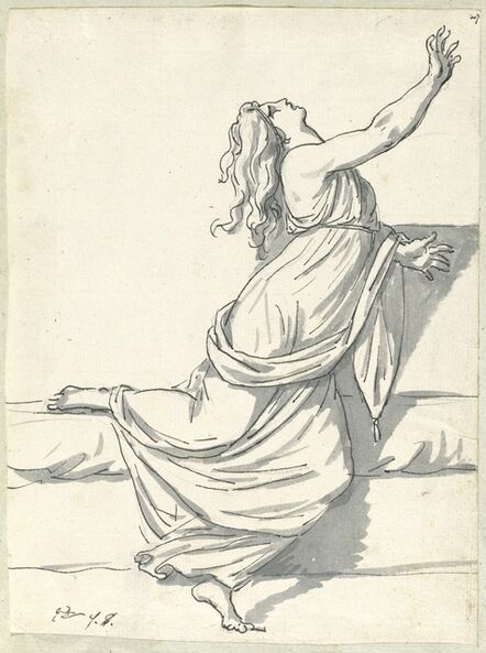 Jacques-Louis David, ‘A Distraught Woman with Her Head Thrown Back’, 1775/80