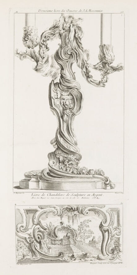 Juste-Aurèle Meissonnier, ‘Dousieme livre des oeuvres de J.A. Meissonnier/Livre de Chandeliers de Sculpture en Argent’, 1740