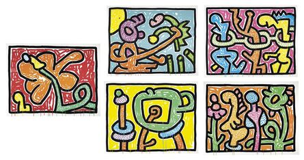 Keith Haring, ‘Flowers 1-5’, 1990