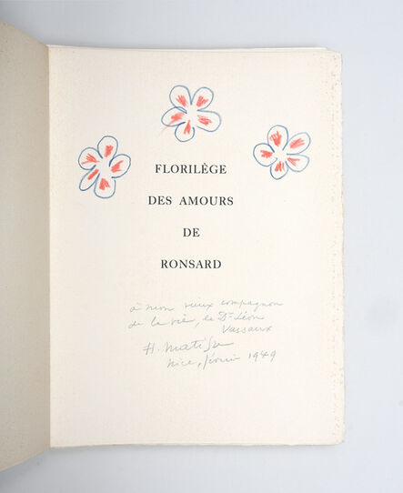 Henri Matisse, ‘Florilège des amours de Ronsard.’, 1948