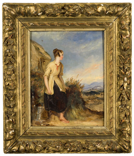 Attributed to George Henry Harlow, ‘A young woman resting by a well’, Early 19th Century