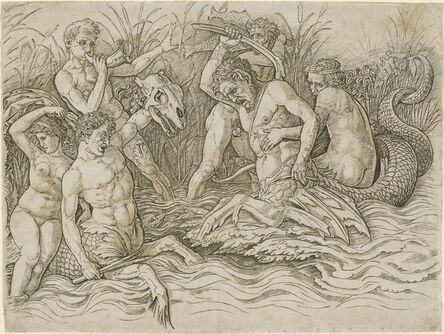 Andrea Mantegna, ‘Battle of the Sea Gods [right half]’, ca. 1485/1488