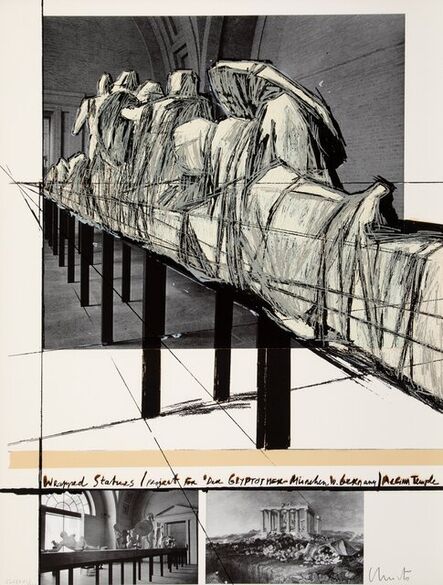 Christo, ‘Wrapped statues (Project for Die Glyptothek-München, West Germany) Aegina Temple, from Games of the XXIVth Olympiad Seoul 1988’, 1988