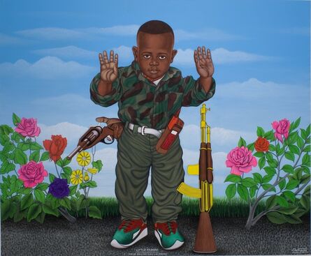 Chéri Samba, ‘Little Kadogo, I am for Peace, That is Why I Like Weapons’, 2004
