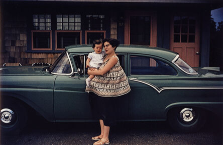 Guy Stricherz, ‘Americans in Kodachrome 1945-65, Mother with Green Ford, Pocasset, Massachusetts.  Photographer: Walter Dufresne, Jr.’, 1957
