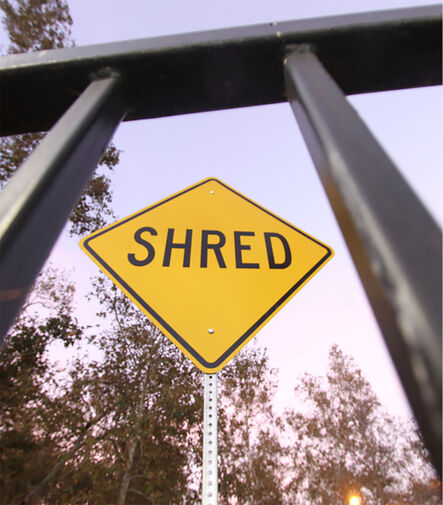 Scott Froschauer, ‘"Shred" - Contemporary Street Sign Sculpture’, 2017