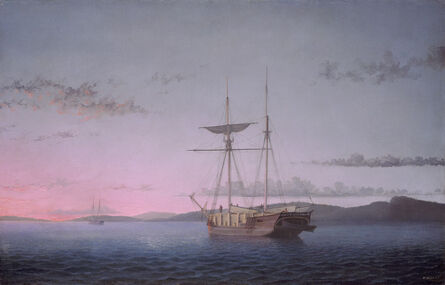 Fitz Henry Lane, ‘Lumber Schooners at Evening on Penobscot Bay’, 1863