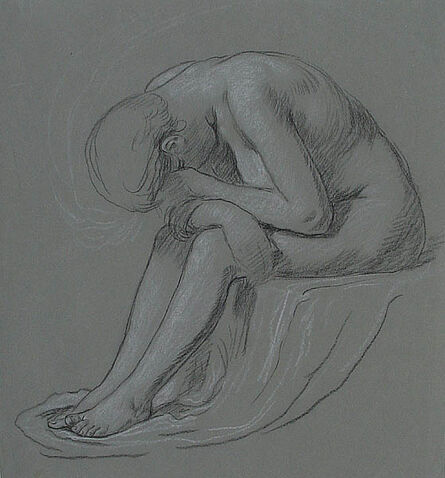 Elihu Vedder, ‘[Weeping Woman]’, 19th Century