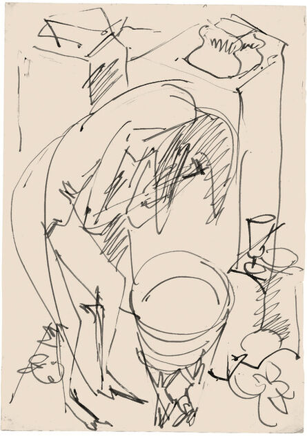 Ernst Ludwig Kirchner, ‘Sich waschende Frau’, 1916
