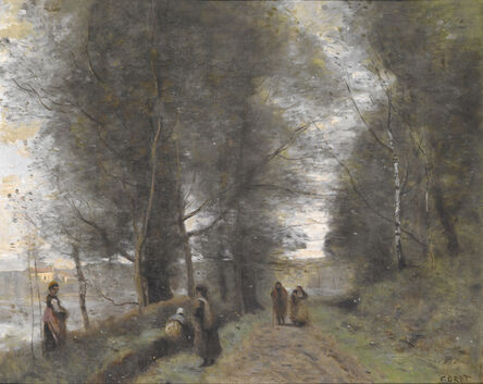 Jean-Baptiste-Camille Corot, ‘Ville d'Avray, Woodland Path Bordering the Pond’, 1872