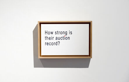 David Boyce, ‘How Strong Is Their Auction Record?’, 2021