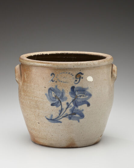 Unknown Artist, ‘Two-gallon crock with floral design; Conrad Haidle & Co., Union Pottery, Newark’, 1871