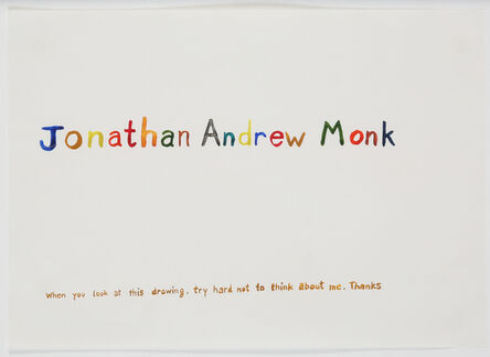 Jonathan Monk, ‘Jonathan Andrew Monk’, 1996
