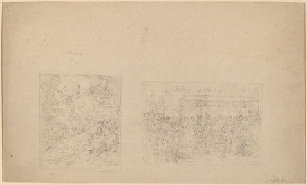 Benjamin West, ‘Study of Moses Striking the Rock and a Procession [verso]’, 1778