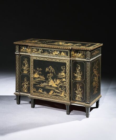 Thomas Chippendale, ‘A GEORGE III CHINESE BLACK LACQUER AND JAPANNED SIDE CABINET BY THOMAS CHIPPENDALE’, ca. 1770