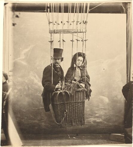 Nadar, ‘Self-Portrait with Wife Ernestine in a Balloon Gondola’, ca. 1865