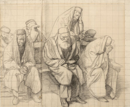William Rothenstein, ‘Jews Mourning in a Synagogue’, 1906