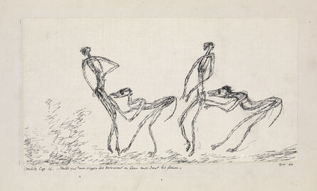 Paul Klee, ‘Candide, Chapitre 16: Tandis que Deux Singes les Suivaient en leur Mordant les Fesses’, 1911
