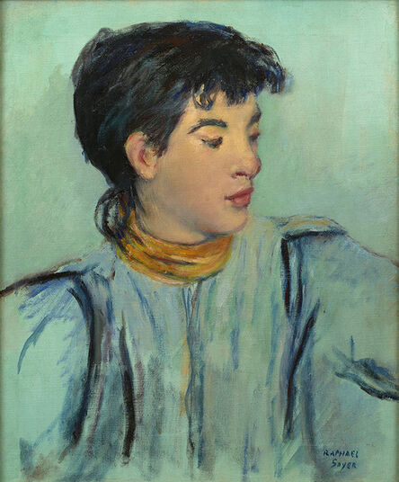 Raphael Soyer, ‘Portrait of a Lady in Blue’, ca. 1950s