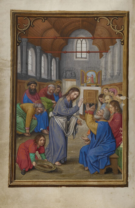 Simon Bening, ‘Christ Washing the Apostles' Feet’, 1525-1530