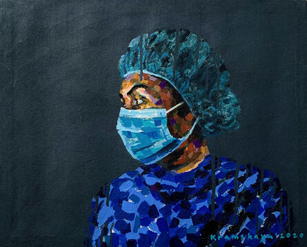 Natasha Kramskaya, ‘Everyday Heroes - Contemporary Painting of Medical Worker / Doctor / Nurse during COVID-19 Pandemic ’, 2020