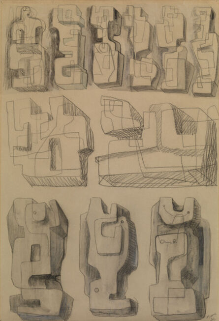 Henry Moore, ‘ Square Forms - Eleven studies for sculptures’, 1936